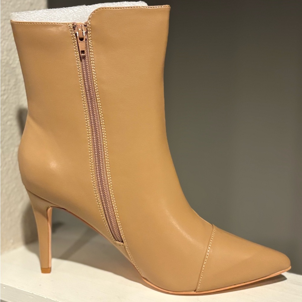 Coutgo Womens Sz 10 Khaki High Heel Ankle Boots Worn Two Times - Picture 5 of 10